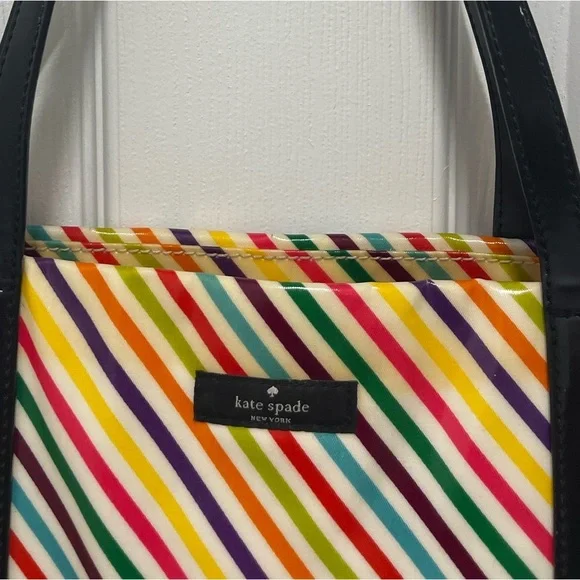 Kate Spade Multicolor Diagonal Stripe Tote - Picture 6 of 11